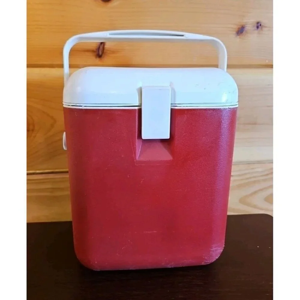 Vintage Igloo Snowflake Water Cooler Hot Or Cold Chest Gallon Spout Red Handle